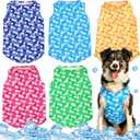 Talltalk 5 Pack Dog Cooling Vest Quick Dry Shirts Mesh Breathable Instant Sun Protection Cooling Dog Vest Lightweight Summer Beach Hawaii Jacket Collar for Outdoor Walking Hunting Hiking Clothes(XL)