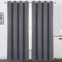 LEMOMO Blackout Curtains 66 x 95 inch/Grey Curtains Set of 2 Panels/Thermal Insulated Room Darkening Bedroom Curtains
