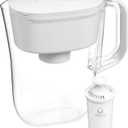 Brita Small 6 Cup Denali Water Filter Pitcher with 1 Brita Standard Filter, Made Without BPA, Bright White