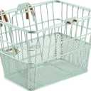 Retrospec Apollo Detachable Front Bike Basket Steel Half-Mesh with Integrated Detachable Hooks and Built-In Handle, Easy Assembly and Portability for Bicycles (Matcha)