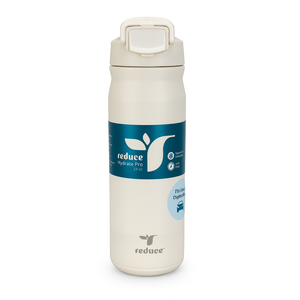 REDUCE 32 oz Hydrate Pro Stainless Steel Insulated Water Bottle - Flip Top Leak-Proof Lid, Dishwasher Safe, BPA-Free, Dual Wall Vacuum, Keeps Drinks Cold for 48 Hrs, Cup Holder Friendly - White