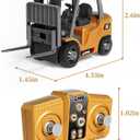 BRRRRT 1/64 RC Forklift Toy 7 Channel 2 Mode Mini Remote Control Forklift Truck with Rechargeable Battery, 2 in 1 Transformable Lift Fork & Hook with Lights & Sounds for Adults Kids Boys and Girls