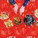 Baderke 195 Pcs Christmas Party Supplies Let's Get Lit Disposable Tableware Set Red Christmas Plates Tablecloth Banner Napkins Cups Forks Knife Spoon Friendsmas Xmas Holiday Decorations for 24 Guests