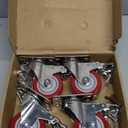 W B D WEIBIDA Stainless Steel 3 Inch Caster Wheels with Brake, Rust-Proof Heavy Duty 304 Casters Set of 4, Anti-Corrosion Industrial Castor for Furniture, Labs, Hospitals, Restaurants