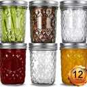 VERONES Wide Mouth Mason Jars 16oz, 12 Pack 16 oz Wide Mouth Mason Jars with Lids and Bands, Ideal for Jam, Honey, Wedding Favors, Shower Favors