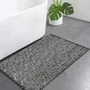 LEEVAN Washable Bathroom Rug, 2'x3' Black Woven Entryway Rug Front Door Mat Cotton Small Kitchen Rugs, Modern Reversible Laundry Room Farmhouse Carpet for Foyer Front Porch Decor