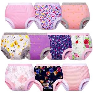 BIG ELEPHANT Potty Training Underwear - 10 Pack, 100% Cotton Absorbent Unisex Toddler Pee Pants for Boys Girls 4Y