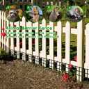 24x15-inch No Dig Animal Barrier Fence, 20 Pack Black Dig Protective Fence with 1.5 inch Spike spacing, Dog/Rabbit/Groundhog Underground Defence, for Outdoor Garden Patio