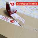 Stop Sign Sealing Tape Pre-Printed IF Seal is Broken,Check Contents Before Accepting,Heavy Duty Packing Tape with Dispenser 2 Inch x 110 Yards,Packaging Tape for Moving and Shipping (White)