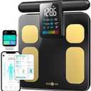 RunStar Scale for Body Weight and Fat Percentage, 8 Electrodes High Precision Digital Scale for BMI 28 Body Composition Measurement, Bathroom Smart Scales with Large Color Display FSA&HSA Eligible (BlackGold)