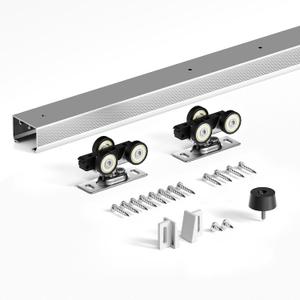 FINOSEN 5.3FT Commercial Grade Sliding Pocket Door Hardware Track Kit,Top Mount,Heavy Duty,Smoothly and Quite,Easy to Install,Aluminum(Door is not Included)