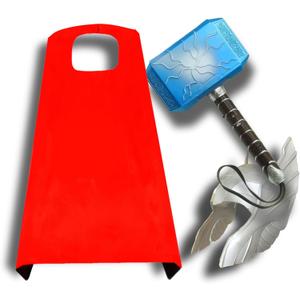 Children's Hero Character Toys Hammers and LED Light Mask Cape Children's Role-Playing Costumes Gifts for Children