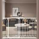 UVIPC Extra Tall 40.55" Baby Gate Extra Wide Pressure Mounted Walk Through Child Kids Gate White Pet Puppy Gates 57.48-74.6"/146-189.5cm White