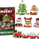 6-in-1 Pack Santa Claus Design Building Blocks Set, Christmas Theme Building Blocks Ornaments, Mini Building Figures, DIY Stocking Stuffers, Xmas New Year Birthday Gifts, Party Favors