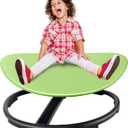 Kids Sensory Swivel Chair, Autism Sensory Spinning Chair for Autistic Kids, Small Space, Spin Seat, Metal Base, Non-Slip Design, Green (Round)