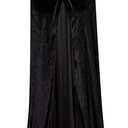 LHJ Unisex Full Length Hooded Robe Cloak Long Velvet Cape Cosplay Costume (Large, Black)