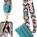 XANGNIER Clip and Go Strap for Phone with Wallet Crossbody, Phone Strap with Zippered Wallet, Adjustable Anti Theft Cellphone Lanyard for Women, Cellphone Chain Accessories