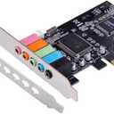 PCIe Sound Card for PC Windows,5.1 Internal Sound Card with Low Profile Bracket, 3D Stereo PCI-e Audio Card,CMI8738 Chip 32/64 Bit for Windows 7/8/10
