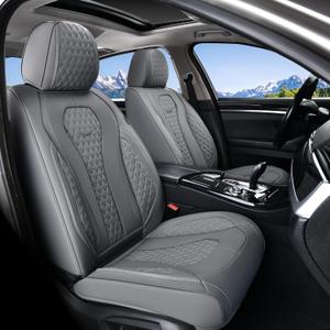 Coverado Car Seat Covers - Full Set, Gray, Waterproof, Universal Fit - Front & Back Seats (FullSet)
