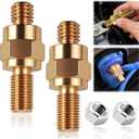 Side Post Battery Terminal Bolt 2 Set 3/8"-16&3/8"-24 Brass Standard Battery Side Post Long Stud Side Post to Top Post Battery Adapter Bolt Compatible with GM Post