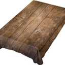 Table Decoration for Party Rustic Wood Planks Retro Grain Rectangle Table Cloth Polyester Tablecloth Square Table 60 Inch for Dinner Table Decor