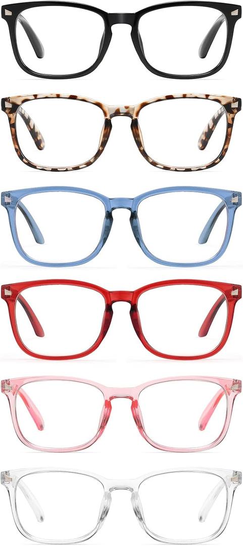 CCVOO Reading Glasses for Women/Men, Eyeglasses, Blue Light Readers for Women/Men, Computer Eye Glasses, Cheaters (6 Pack Mix)