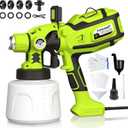 Paint Sprayer, AMZWOLF 1250W HVLP Spray Paint Gun with 5 Nozzles & 3 Spray Patterns, Adjustable Flow Control, 1400ml Container & Cleaning Tools, for House Painting, Fences, Cabinets, Walls etc