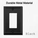 Single Decorator Light Switch Cover Aria Metal Wall Plate, 4-Pack Black 1 Gang Single Rocker, for Receptacle Dimmer Switch GFCI Outlet, Switch Cover Decorative Wallplate, Durable