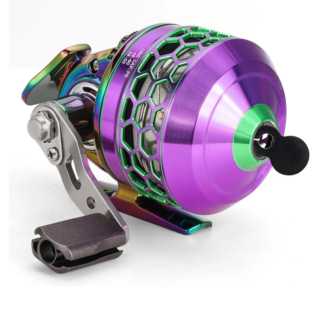 Sougayilang Spincast Fishing Reel,High Speed 3.9:1 Gear Ratio,Trouble-Free Push-Button Bait Casting Design and Reversible Handle for Left/Right Retrieve,Pre-Spooled with Monofilament Line