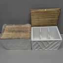 2 PCS White Tampon Holder for Bathroom Decor, Feminine Product Organizer With Lid, Shark Week Storage, Wood Pad Box for Toilet, Bathroom Accessories