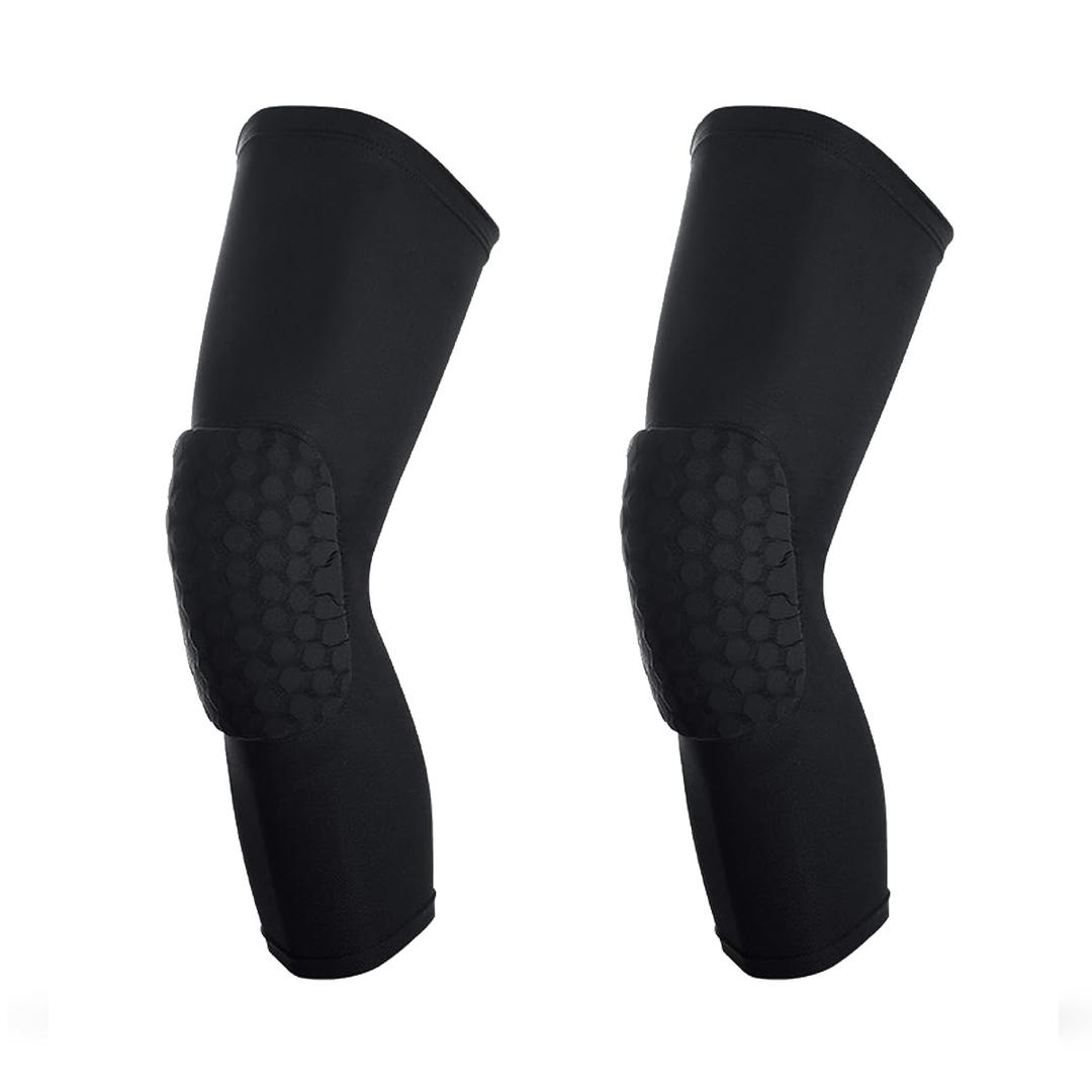 Basketball Knee Pads Knee Sleeves, 2 Pack Honeycomb Anti Collision Knee Pads Leg Compression Sleeves, Gaming Sleeves Wrestling Knee Pads Football Knee Pads Volleyball Knee Pads (Small, Black)
