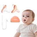 Garkoko Baby Pacifiers with Pacifier Clip & Case, 2-Pack for Newborn Baby to 6 Month, Breast Like Pacifiers, Non-Touch Face, Food-Grade Silicone