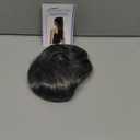 BARSDAR 2 PCS Messy Bun Hair Pieces - Elastic Brown Gray Messy Hair Bun Scrunchies Extensions for Women - Synthetic Thick Fluffy Updo Chignons Salt and Pepper Hairpieces Daily