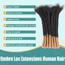Viovian 0.6cm Dread Extensions Human Hair 14 Inch 60 Strands Ombre Loc Extensions Human Hair Dreadlock Extensions for Men Color 1b/27