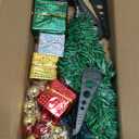 PREXTEX 23-Inch DIY Mini Christmas Tree with Lights - Small Christmas Decorations Table Top Xmas Tree with Multicolor LED String Lights, Star Topper, Hanging Ornaments and Gift Boxes for Holiday Decor (Dark Green)