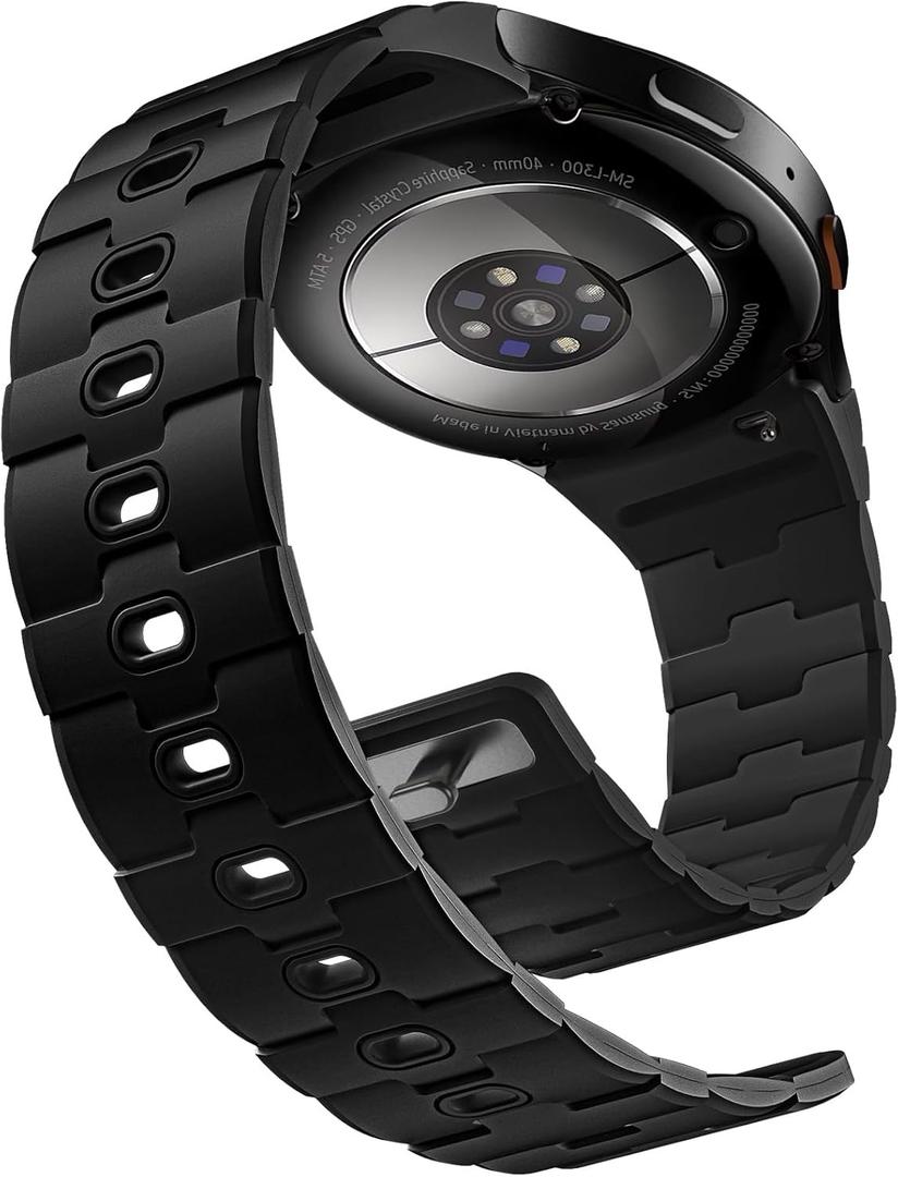 Bandletic Magnetic Silicone Band Compatible with Samsung Galaxy Watch 7 6 5 4 FE 40mm 44mm/for Galaxy Watch 6 4 Classic 43mm 47mm 42mm 46mm/Watch 5 Pro 45mm, 20mm No Gap Strap for Men Women, Black