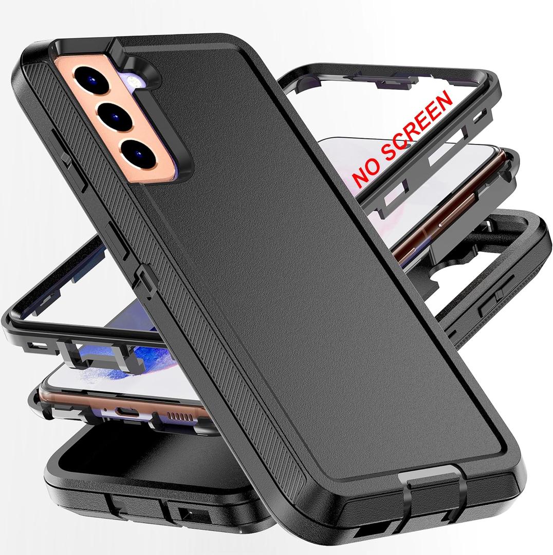 AYMECL for S21 Case,[Military Grade] 3 in 1 Full Body Shockproof Dust/Drop Proof Heavy Duty Protection Cover,for Samsung Galaxy S21 6.2 Inch,Black
