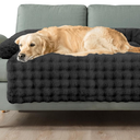 GGIB Dog Couch Cover Calming Plush Dog Bed Mat for Furniture Sofa Protector Washable Removable Cover for Large Medium Small Dogs and Cats Coffee XL (53.0"L x 39.3"W x 6.0"Th)