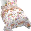 Jay Franco Hello Kitty Twin Size Comforter Set - 7 Piece Bedding Includes Sheet Set & Pillow Covers - Super Soft Floral Bedding