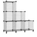 AWTATOS Wire Cube Storage Organizer, Closet Organizers and Storage, Metal 6 Cube Storage Shelves Bookshelf, Portable Closet Clothes Organizer for Bedroom, Home, Office, Black