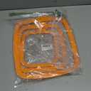 Nurge Square Embroidery Hoop - Plastic Cross Stitch Frame for Needlepoint & Embroidery - Adjustable Craft Hoop - Orange - Set of 3
