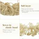 Benehair Messy Bun Scrunchie Hair Piece 32 inch DIY Wrap Around Ponytail Bleach Blonde Fluffy Pony Tail Curly Touseld Hair Bun Juva Bun Hairpiece Wavy Donut Synthetic Chignons for Women 85g