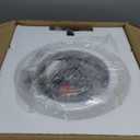 WUZUPS Chandelier Rustic Farmhouse Industrial Round Ceiling Pendant LED Light Fixture with Clear Glass Shades for Dining Room Kitchen Island Foyer Entryway, H 13" x W 10", E26 Base, Black