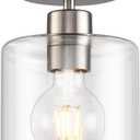 Brushed Nickel Semi Flush Mount Ceiling Light,Modern Ceiling Light Fixture for Closet Hallway Entryway Fixture Brushed Nickel Finish 1 Pack