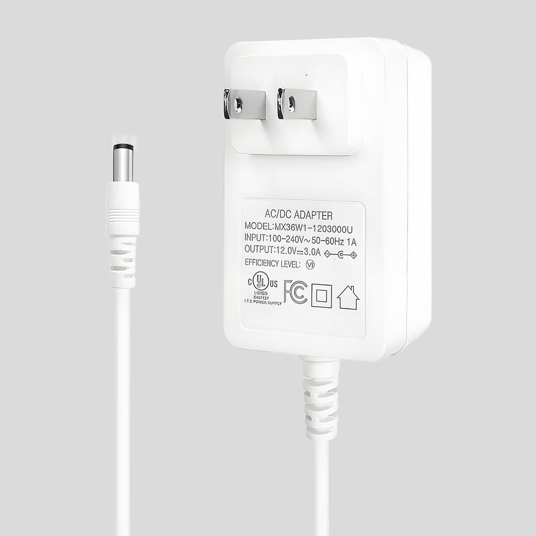 12v 3A Led Strip Light Power Adapter, AC to DC 100V-240V Transformer with DC Output for Neon Rope Light 2835 5050 Strip Light Led