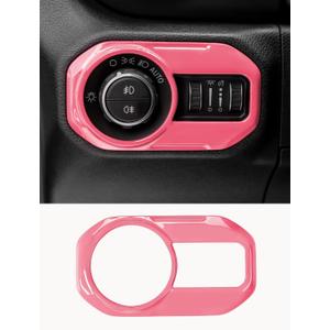 Savadicar Pink Interior Accessories - Headlight Switch Trim for 2018-Present Jeep Wrangler JL JLU 4XE & Gladiator JT - Solid Color Interior Decor Upgrade Option, 1-Piece