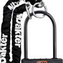 NDakter Bike Locks Heavy Duty Anti Theft, Keyless Combination Motorcycle U Lock for Ebike with 4FT x 6mm Chain, 4-Digit Combo Electric Bicycle Wheel Lock for Escooter, Fat-Tire Moped, Dirt-Bike