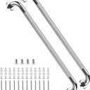 ZUEXT 2 Pack 32 Inch Chrome Anti Slip Shower Grab Bar with Knurled Grip