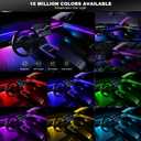 Dreamcolor Acrylic Interior Car LED Strip Light with Wireless APP, RGB 18 in 1 with 175 inches 612 LEDs Fiber Optic Strip Lights for Car, Dual Zone Music Sync Neon Car Ambient Lighting Kits