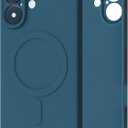 Slim Designed Magnetic for iPhone 16 Case, Compatible with Magsafe, Shockproof, Anti-Fingerprint/Scratch/Drop, Liquid Silicone Case for iPhone 16 - Blue